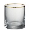 Wadiga Verres De Bar Verre à Whisky En Verre Transparent Et Liseré Doré 35cl