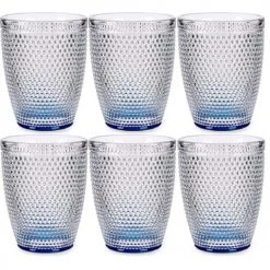 Wadiga Verres à Eau Fond Bleu De Cobalt 30cl - Lot De 6