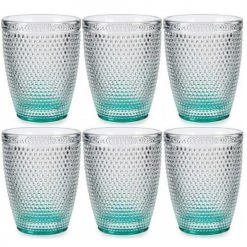 Wadiga Verres à Eau Fond Turquoise 30cl - Lot De 6