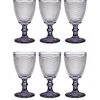 Wadiga Verres à Eau Pieds Anthracite Points 24cl - Lot De 6