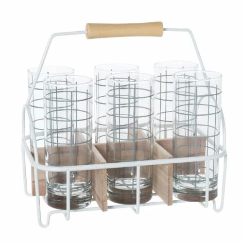 Maisons Du Monde Verres à Eau Verres En Verre Motifs à Carreaux Bleu Gris Et Support En Métal Blanc 1 Maisons Du Monde Verres à Eau Verres En Verre Motifs à Carreaux Bleu Gris Et Support En Métal Blanc